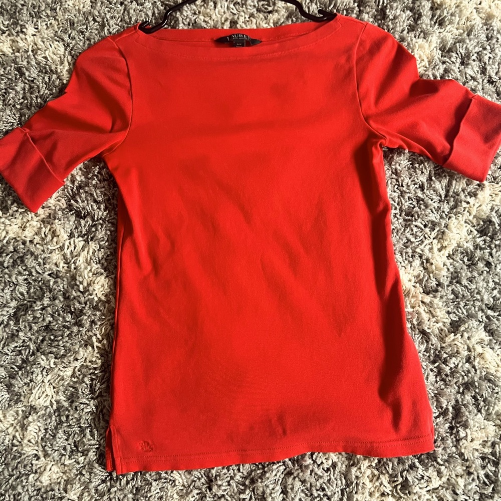 Ralph Lauren boatneck elbow sleeve shirt S